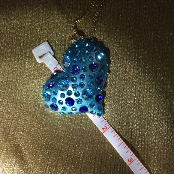 🦋💙🆕 Betsey Johnson Teal & Blue Big Heart - Picture 3 of 6